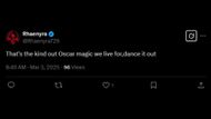 Netizens react to Ariana Grande and Colman Domingo dancing to Queen Latifa's Oscar performance (Image via X/ @Rhaenyra729)
